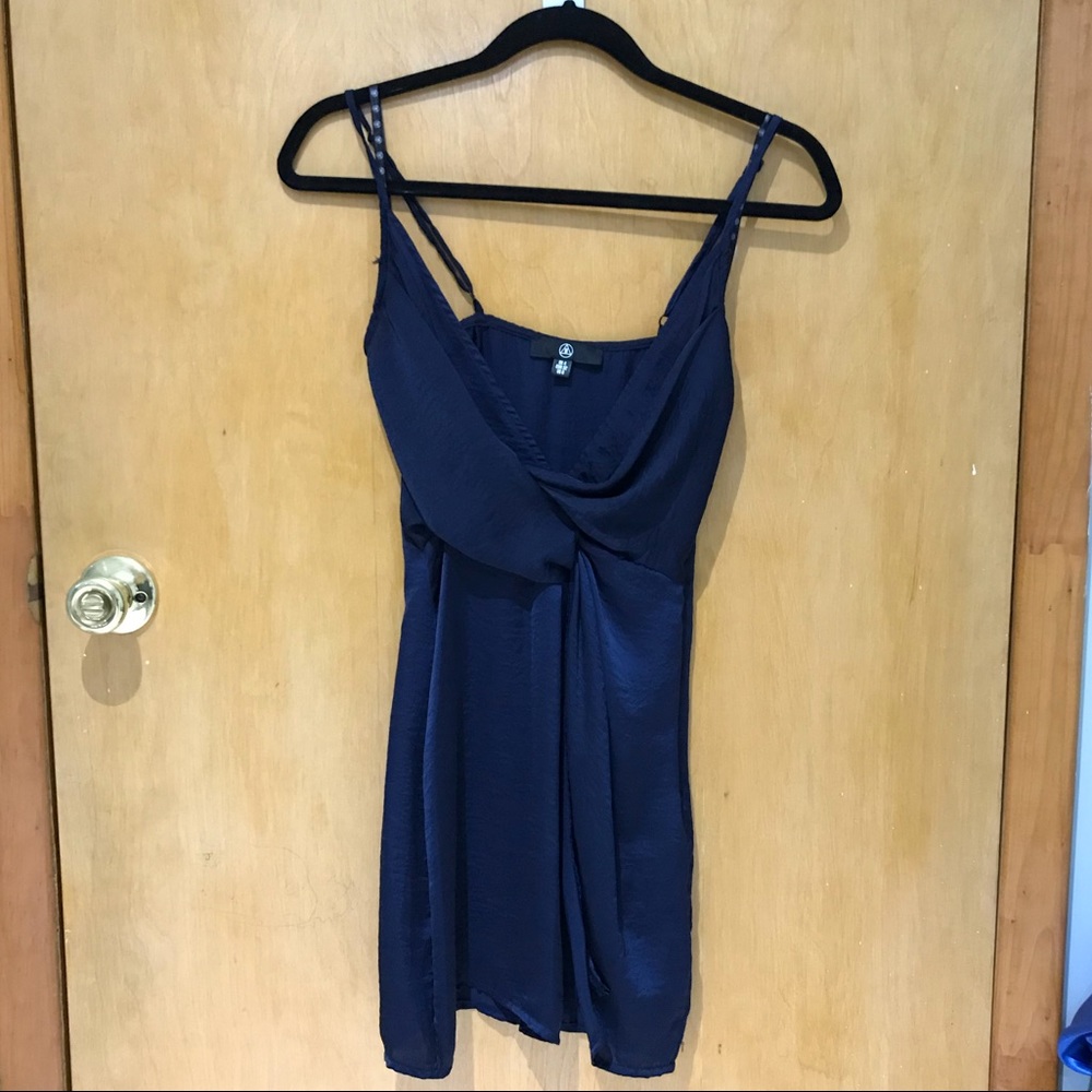 Missguided Navy Slip Dress with Knot Detail - Picture 2 of 3